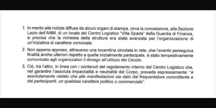Referendum, Gasparri: “Anm non ha detto la verità è vista negare spazio circolo Gdf”