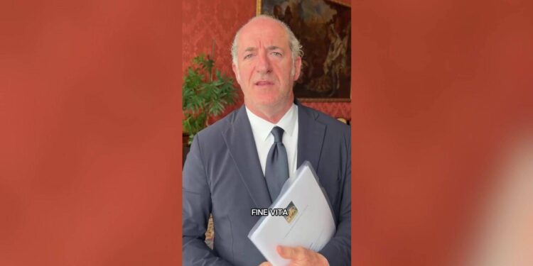 “La legge sul fine vita è stata approvata dal Veneto”, il video messaggio di Zaia