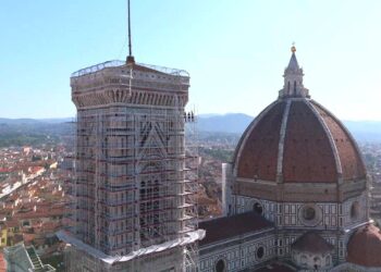 Firenze, al via il restauro del Campanile di Giotto – Le immagini dall’alto